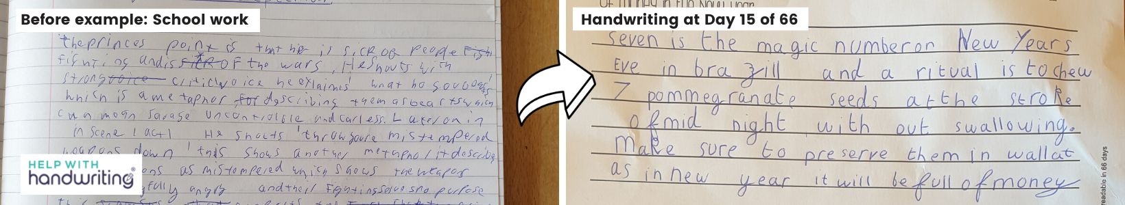 before and after image 1 teenage handwriting changes