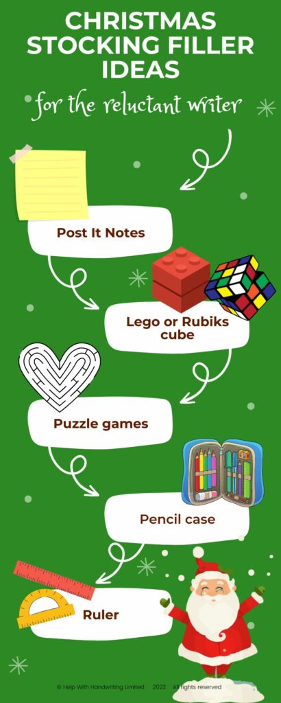 Infographic for blog post called Christmas Stocking filler ideas