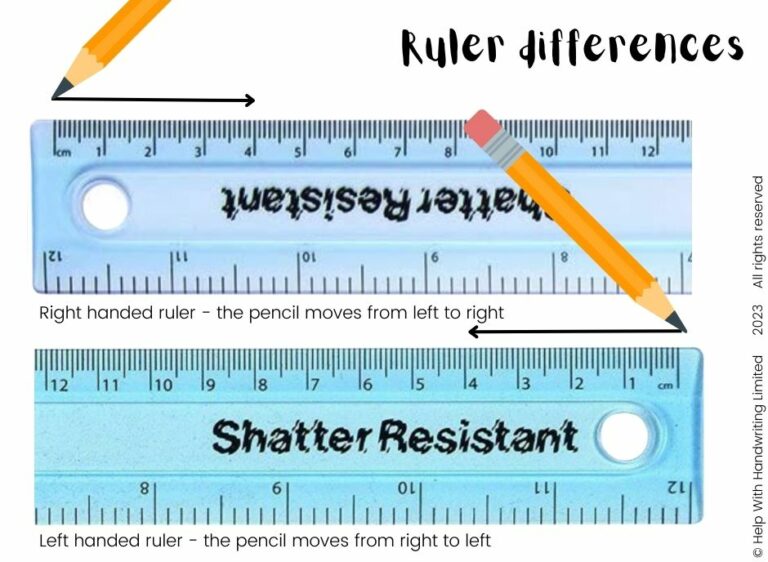 ruler image for left handed writer