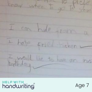 Age 7 writing example BD