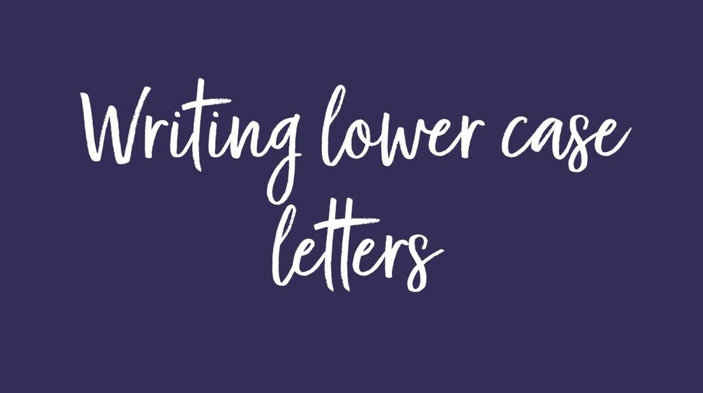 for handwriting courses for under 10's page for lowercase letters