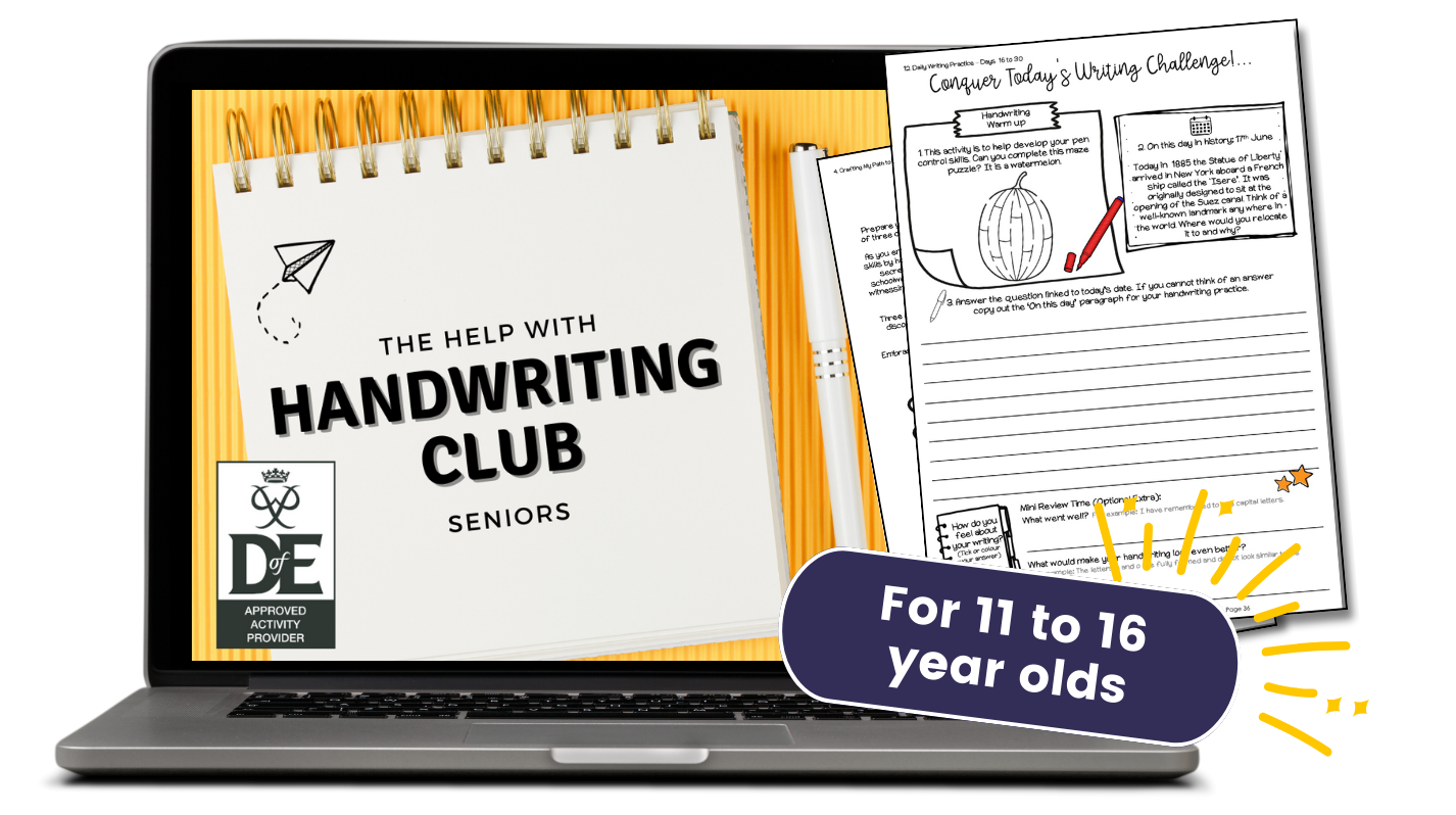 Our Handwriting Club for Seniors provides daily writing practice opportunities