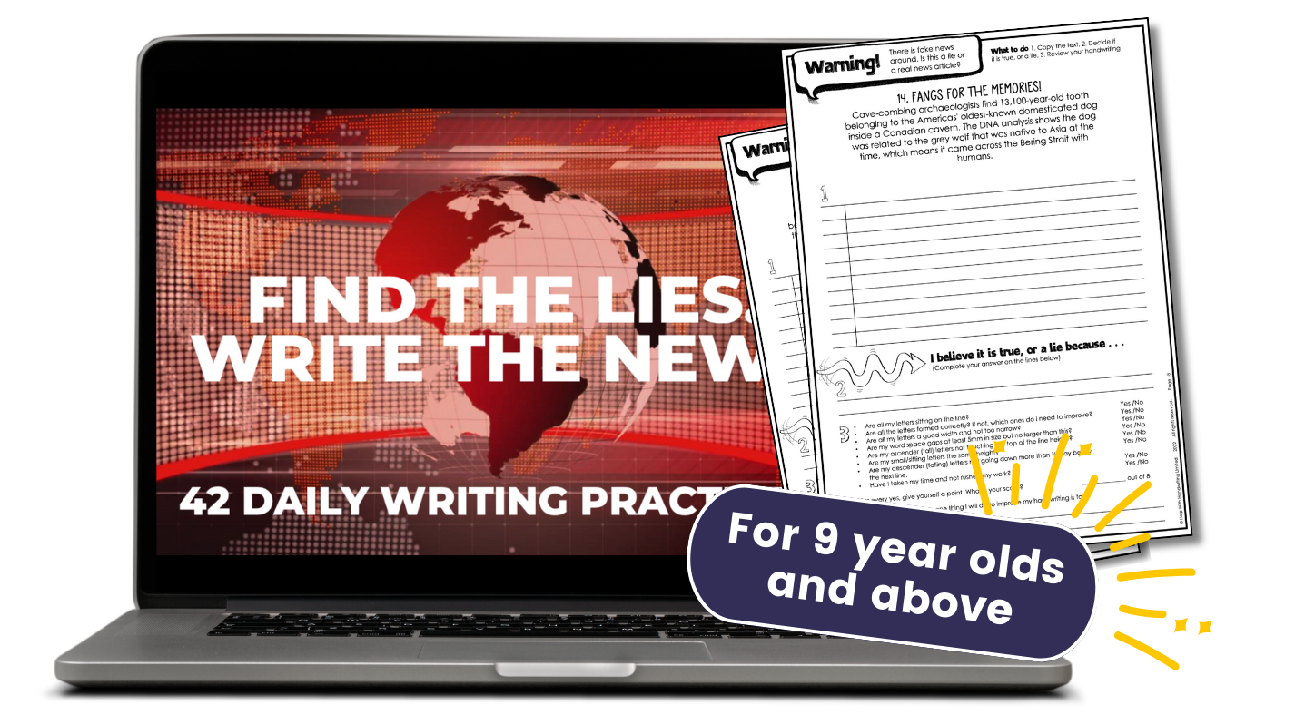 Test your skill to decide between real and fake news whilst writing about it and checking work.