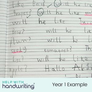 Handwriting example 1 for Year 1