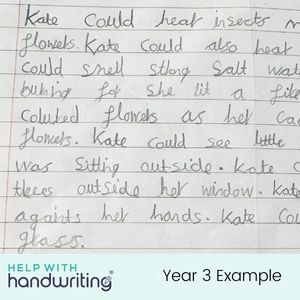 Example 1 of year 3 handwriting