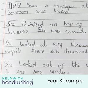 example 2 of Year 3 handwriting