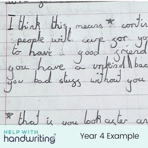 Example of Year 4 writing