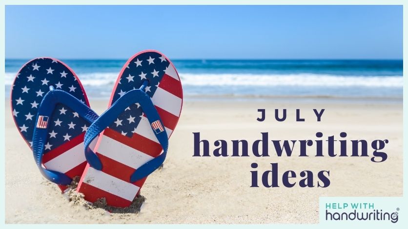 blog header image for blog post on july handwriting ideas