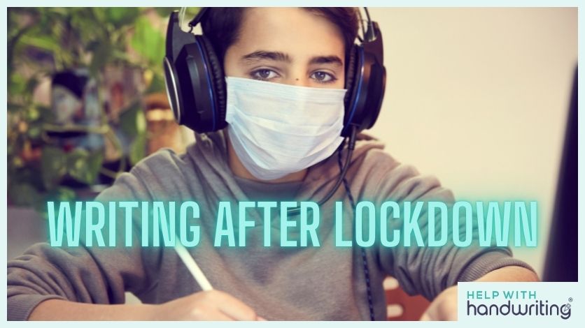 boy with mask Handwriting after lockdown blog header image