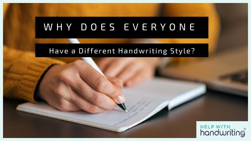 blog header image of a woman writing in an open book wearing a yellow jumper used in style of handwriting blog post