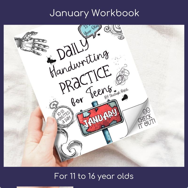 image of January handwriting workbook