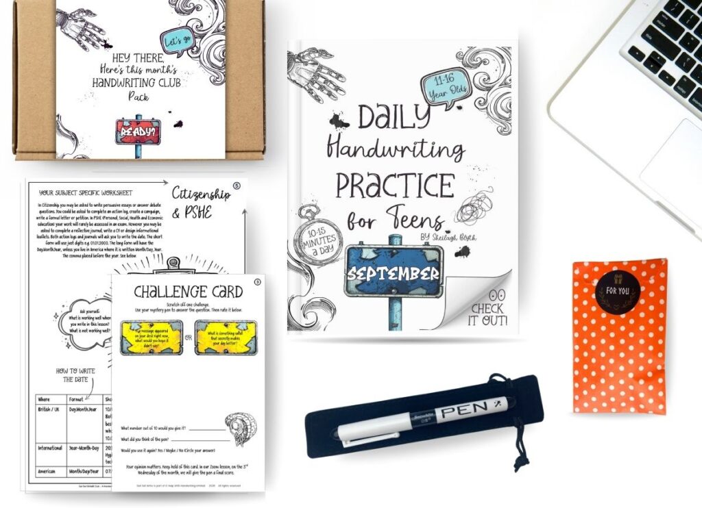 month of September Club Hub & Box images with computer