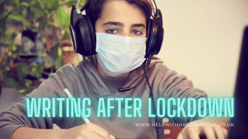 boy with mask Handwriting after lockdown blog header image